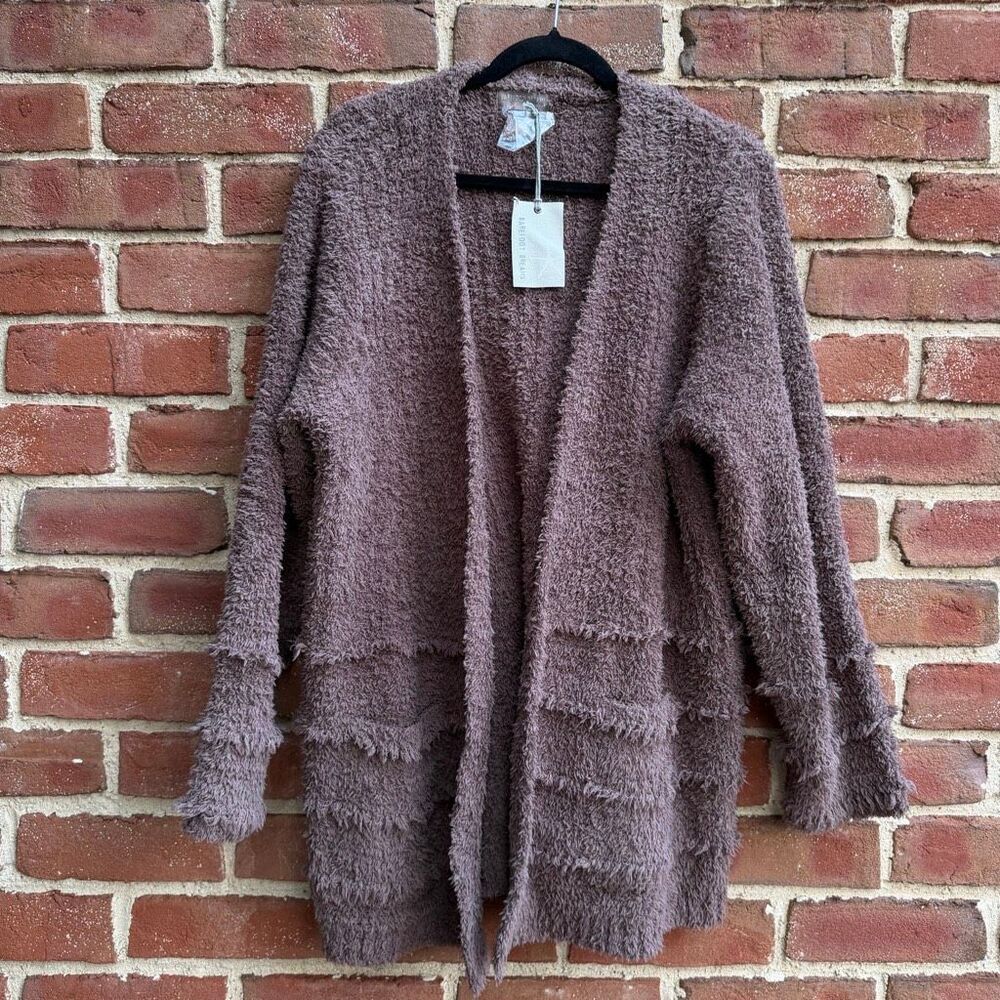 Barefoot Dreams CozyChic Boardwalk Cardigan Chunky Oversized Boho Sweater Sable